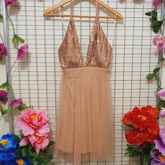 1 DAY SALE ONLY! ☆ SHOWPO. Rose Gold Sequence Mini Dress AU16 NWT - Picture 13 of 16